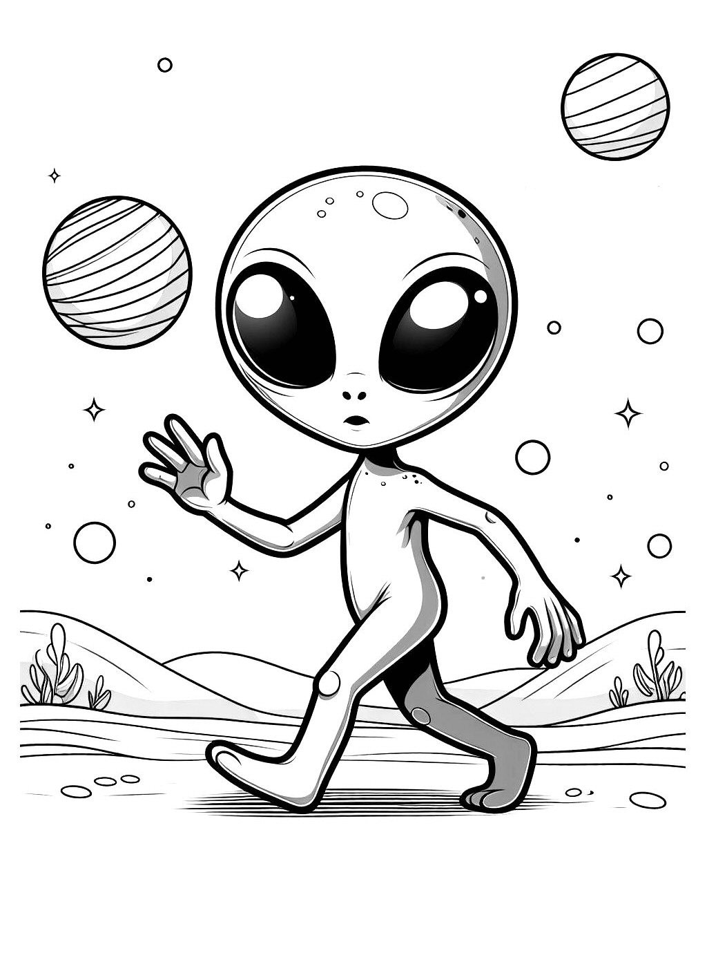 Alien Greet Printable Pages