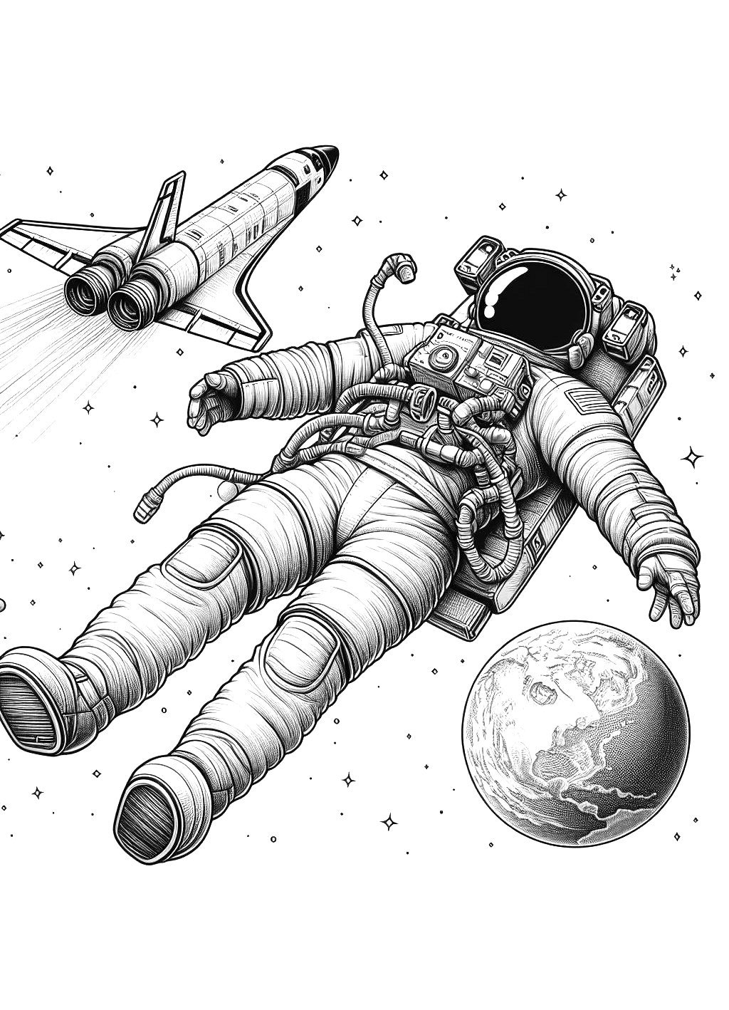 Astronaut Abandoned On Space Printable Pages