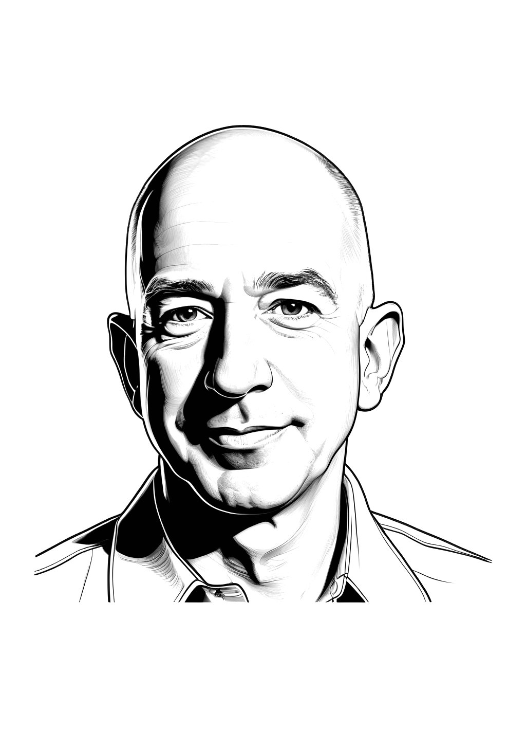 Dibujos para imprimir y colorear de Celebrities Jeff Bezos