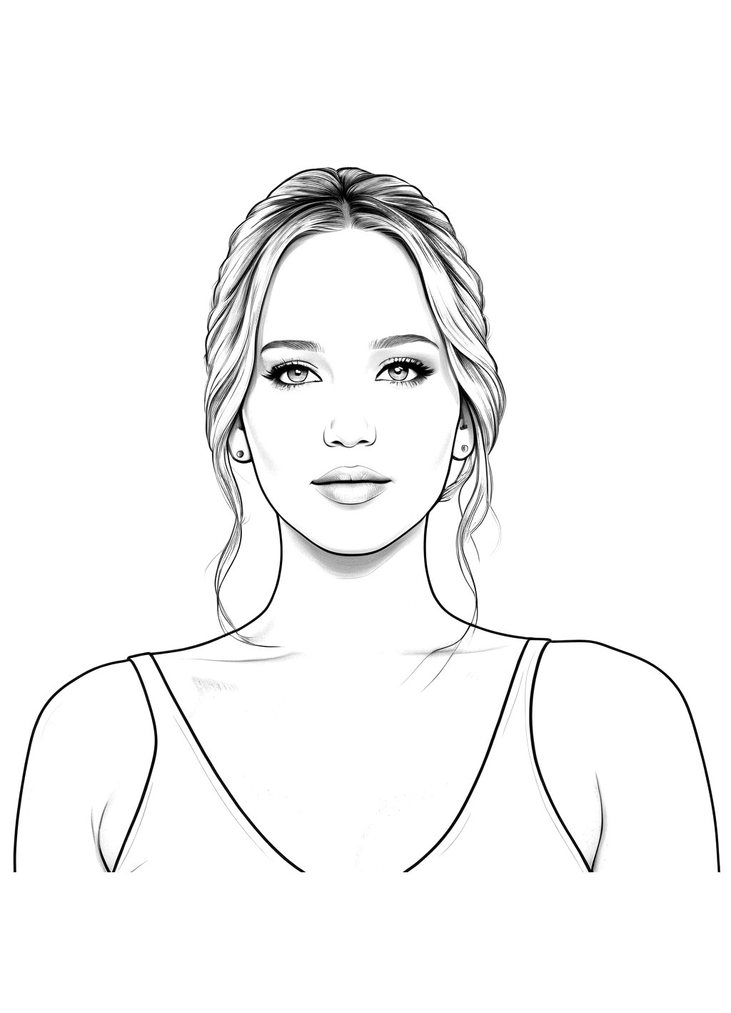 Dibujos Para Imprimir Y Colorear De Celebrities Jennifer Lawrence 2