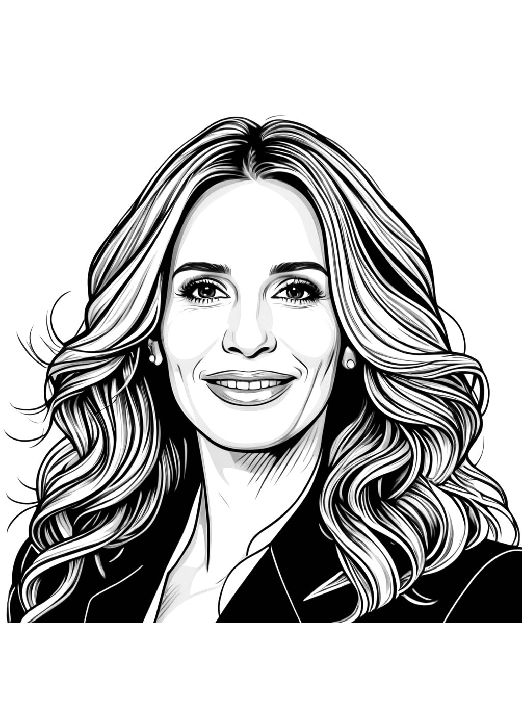 Dibujos Para Imprimir Y Colorear De Celebrities Julia Roberts 1697