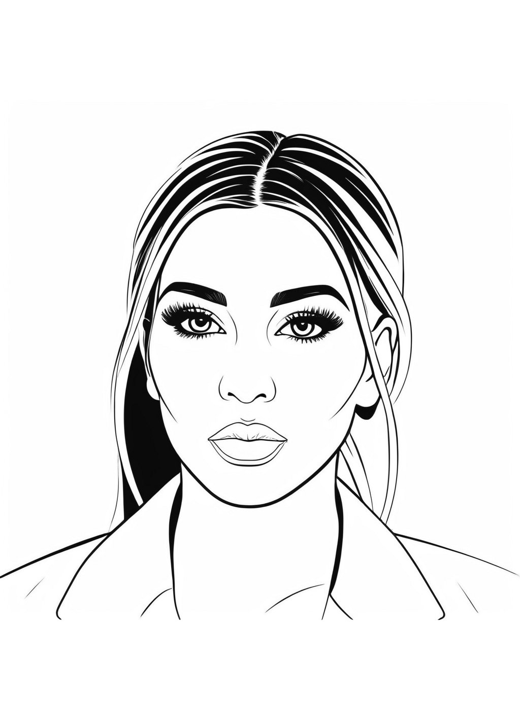 Dibujos Para Imprimir Y Colorear De Celebrities Kim Kardashian 3098