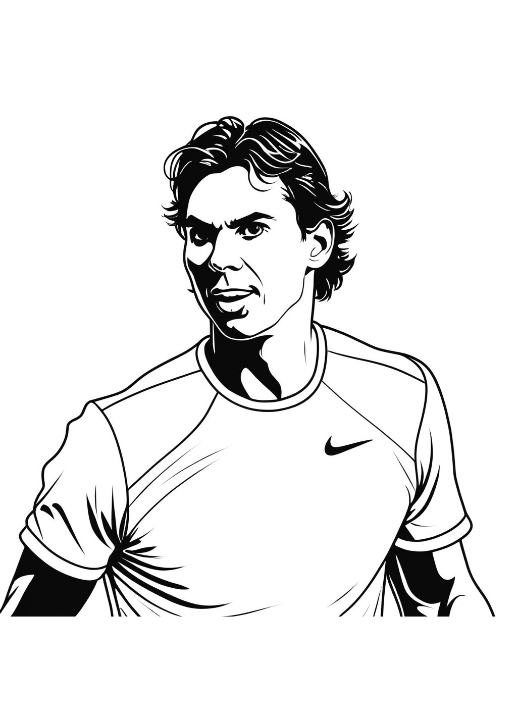 Dibujos para imprimir y colorear de Celebrities Rafael Nadal 1