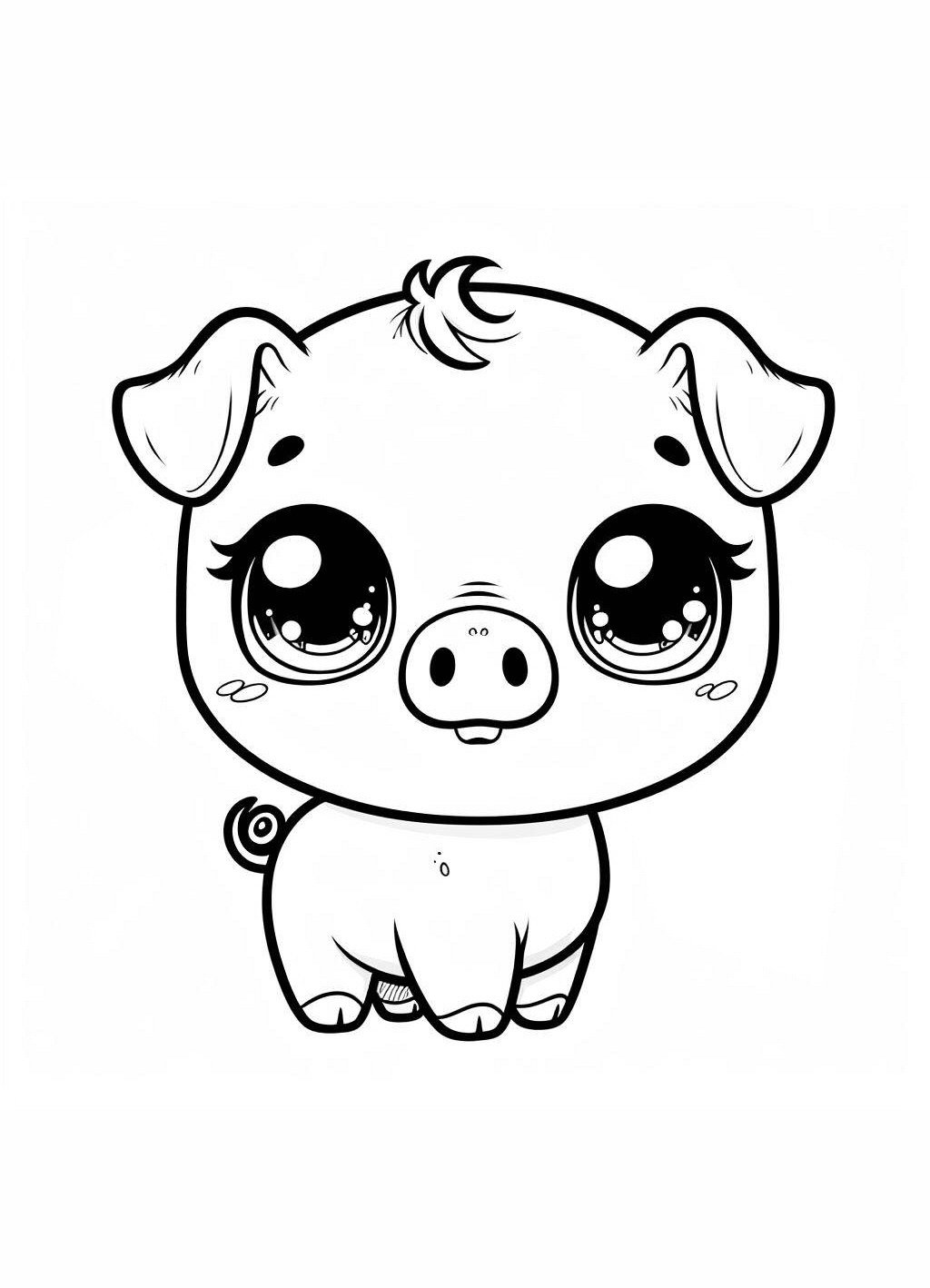 Chibi Pig Printable Pages