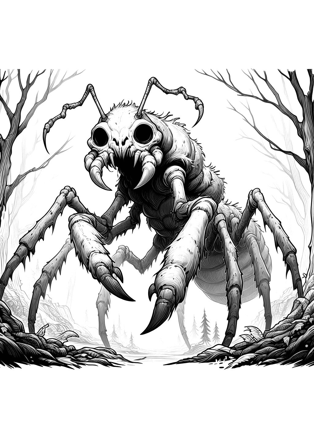 Creepy Giant Ant Printable Pages