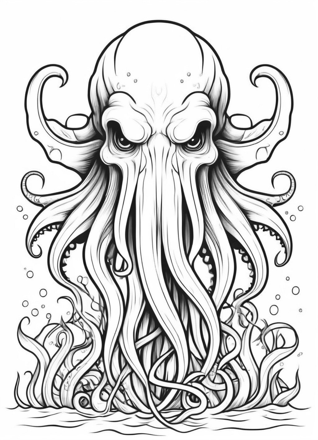 Cthulhu White Printable Pages