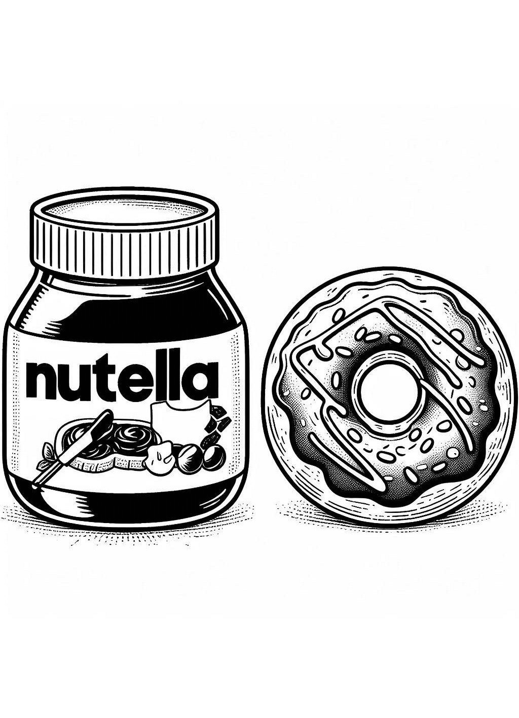 Donut Nutella boyama çizimi