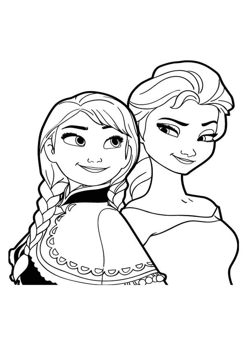 Dibujos para imprimir y colorear de Elsa And Anna 21