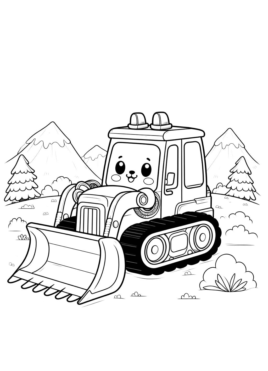 Excavator Chibi Printable Pages