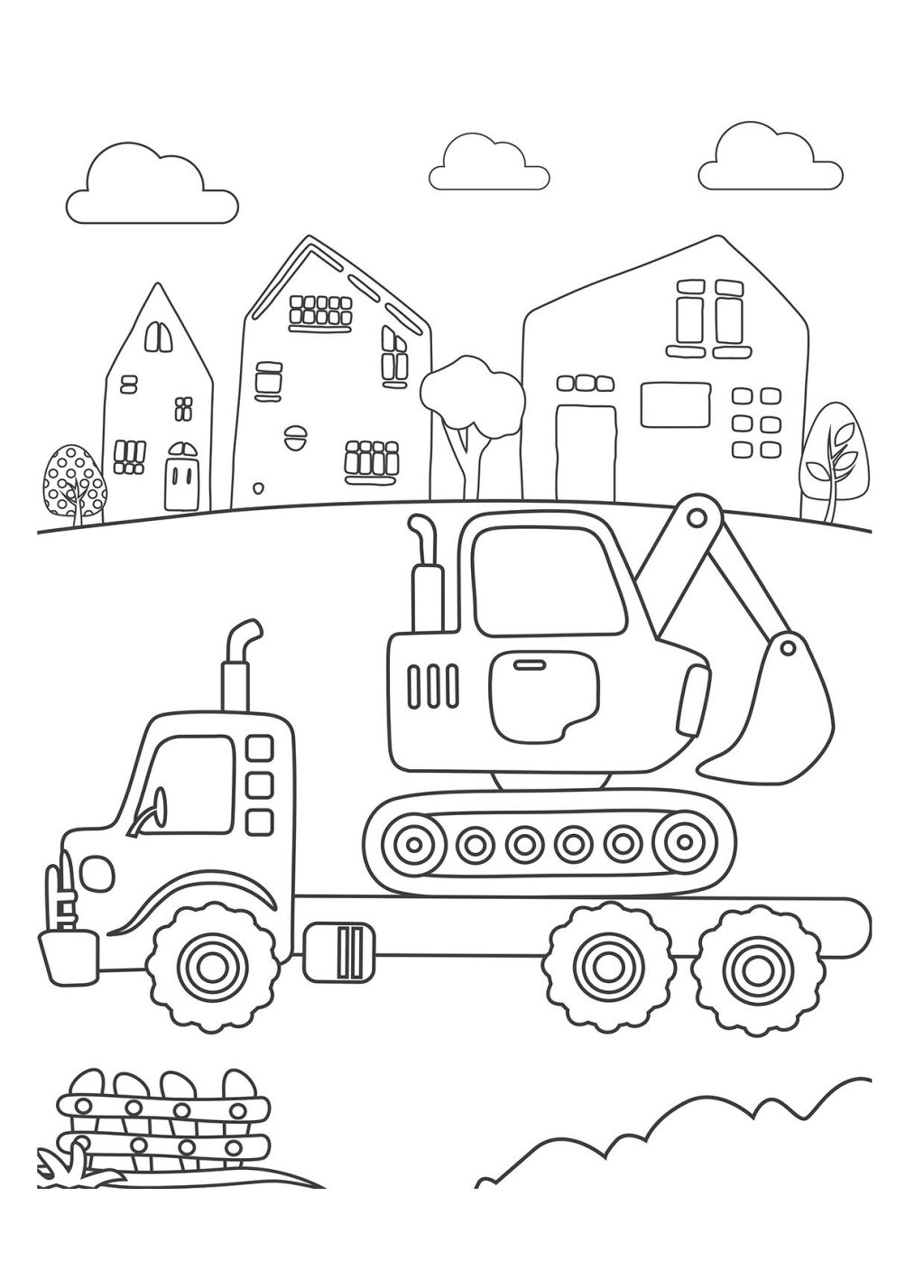 Excavator For Kids Printable Pages