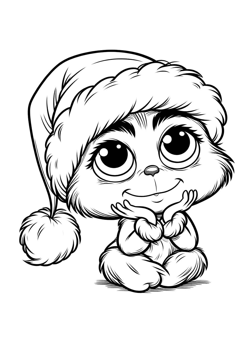 Grinch Kawaii Coloriage Imprimer