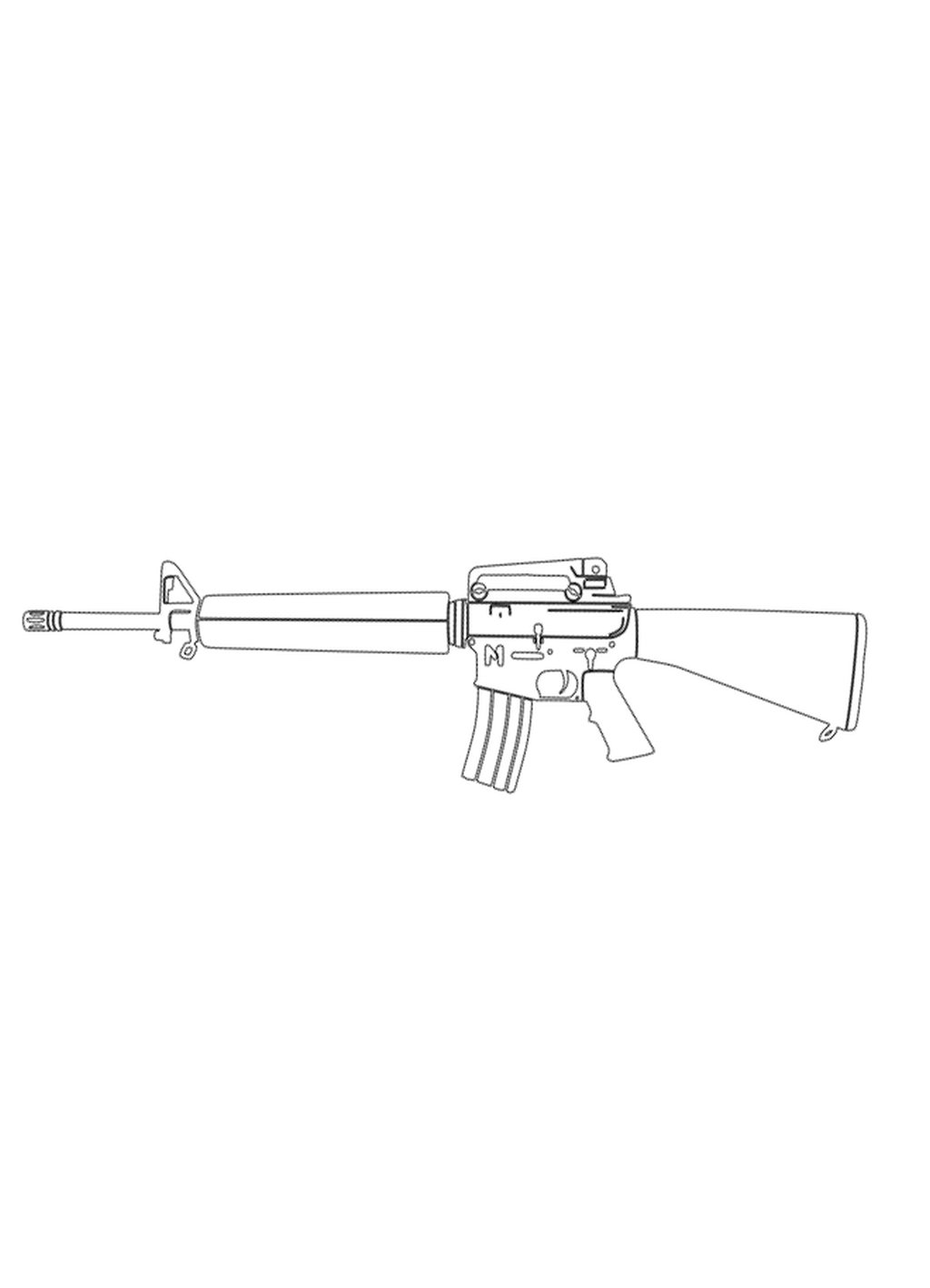 Dibujos para imprimir y colorear de Guns M16