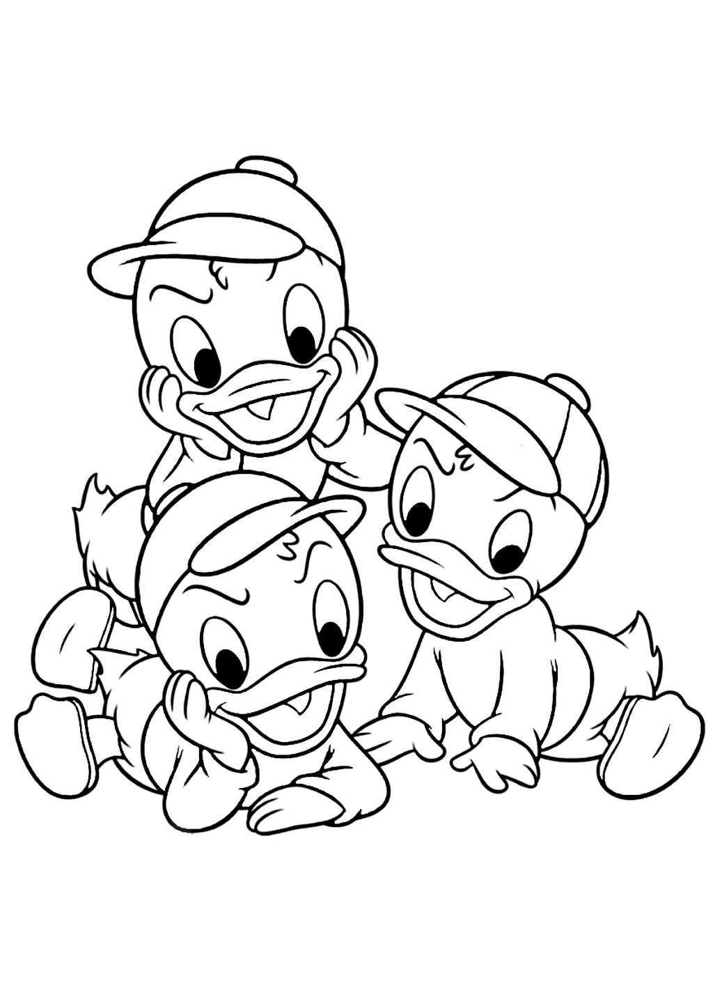 Dibujos para imprimir y colorear de Huey Dewey Louie 4