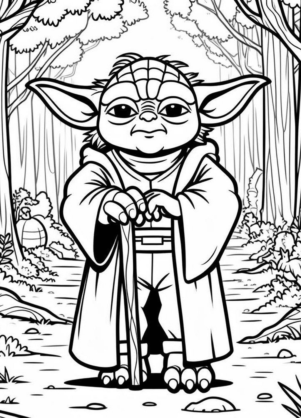 Yoda In The Forest Printable Pages